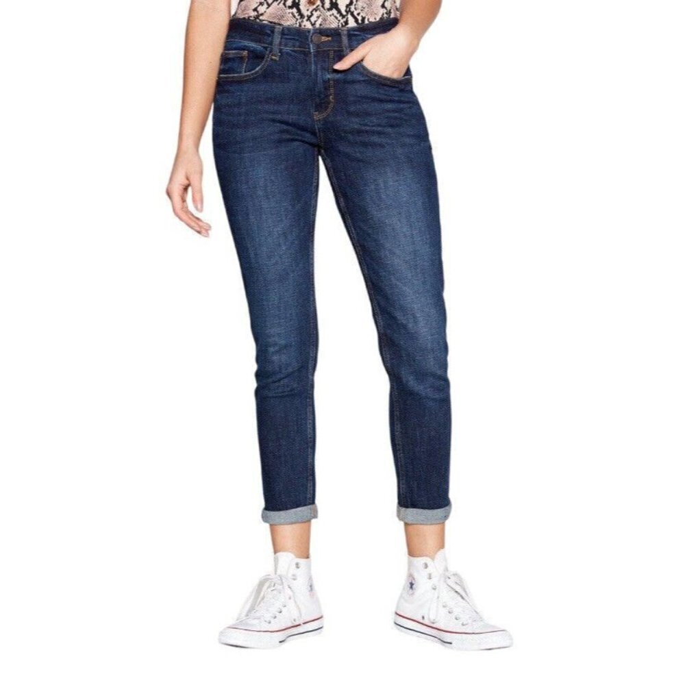 Red Herring Chloe Ankle Crop Raw Hem Medium Wash Blue Jeans Size 8 Reg